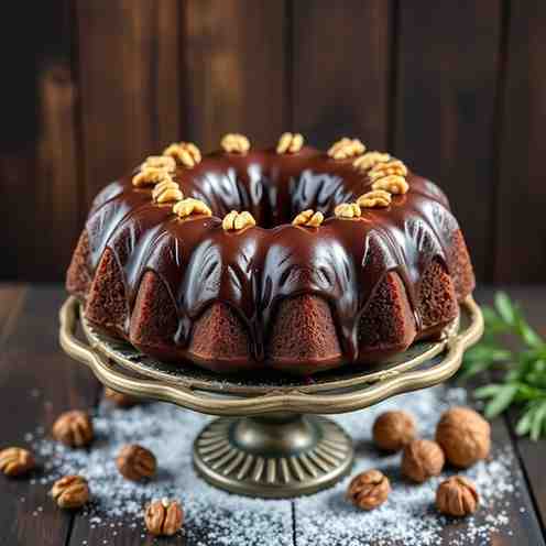 Easy Chocolate Walnut Bundt Cake Recipe
